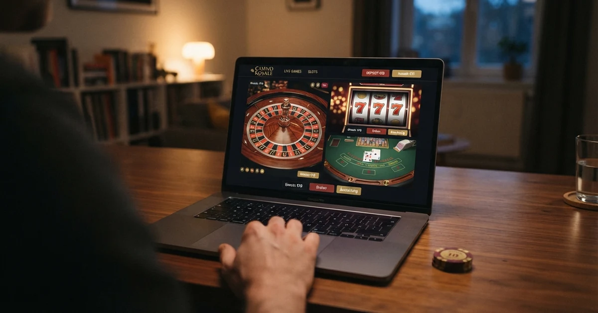 Ein Screenshot, der das Lizenzsiegel eines internationalen Casinos und den Hinweis auf eine ausländische Regulierungsbehörde zeigt