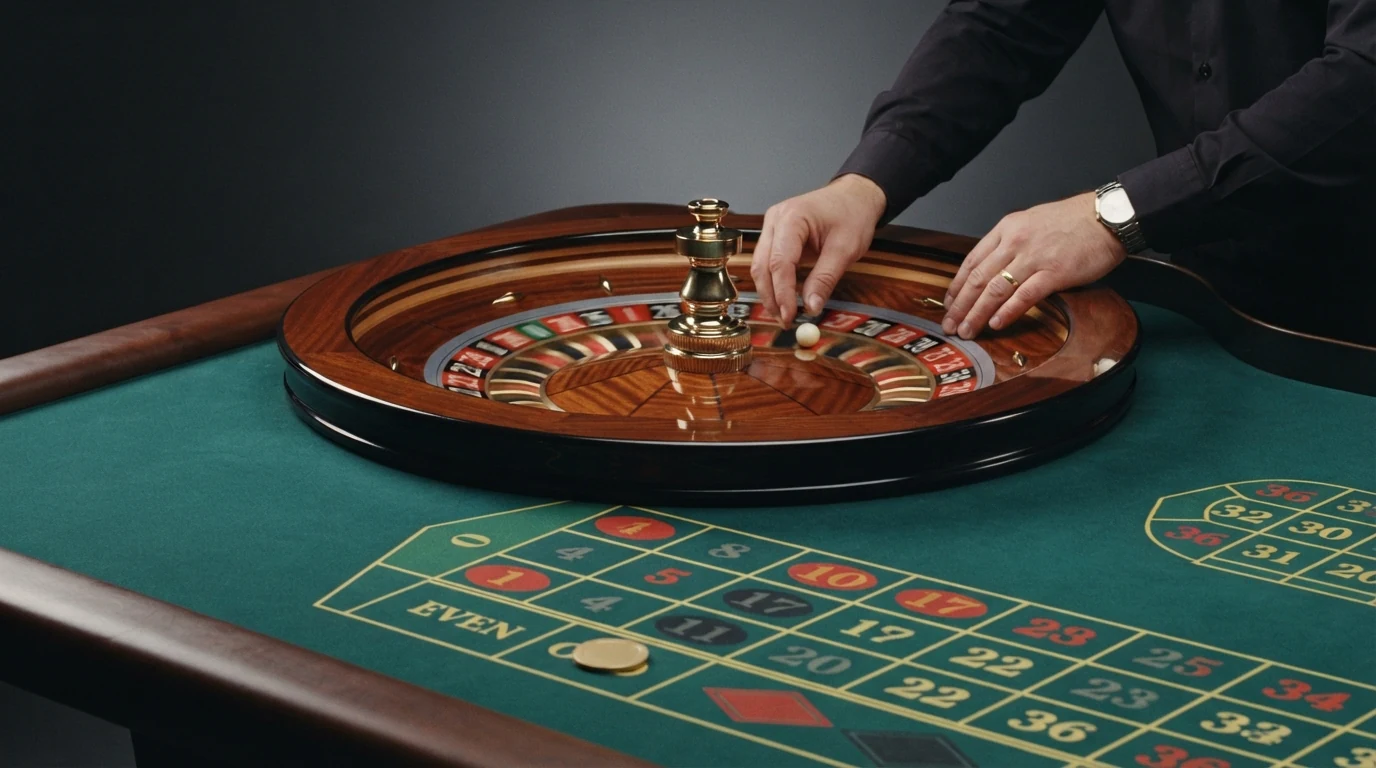 Bildschirmansicht eines Live-Roulette-Tisches mit echtem Dealer, eingeblendeten Wettoptionen und dem Hinweis auf Evolution-Gaming-Technologie