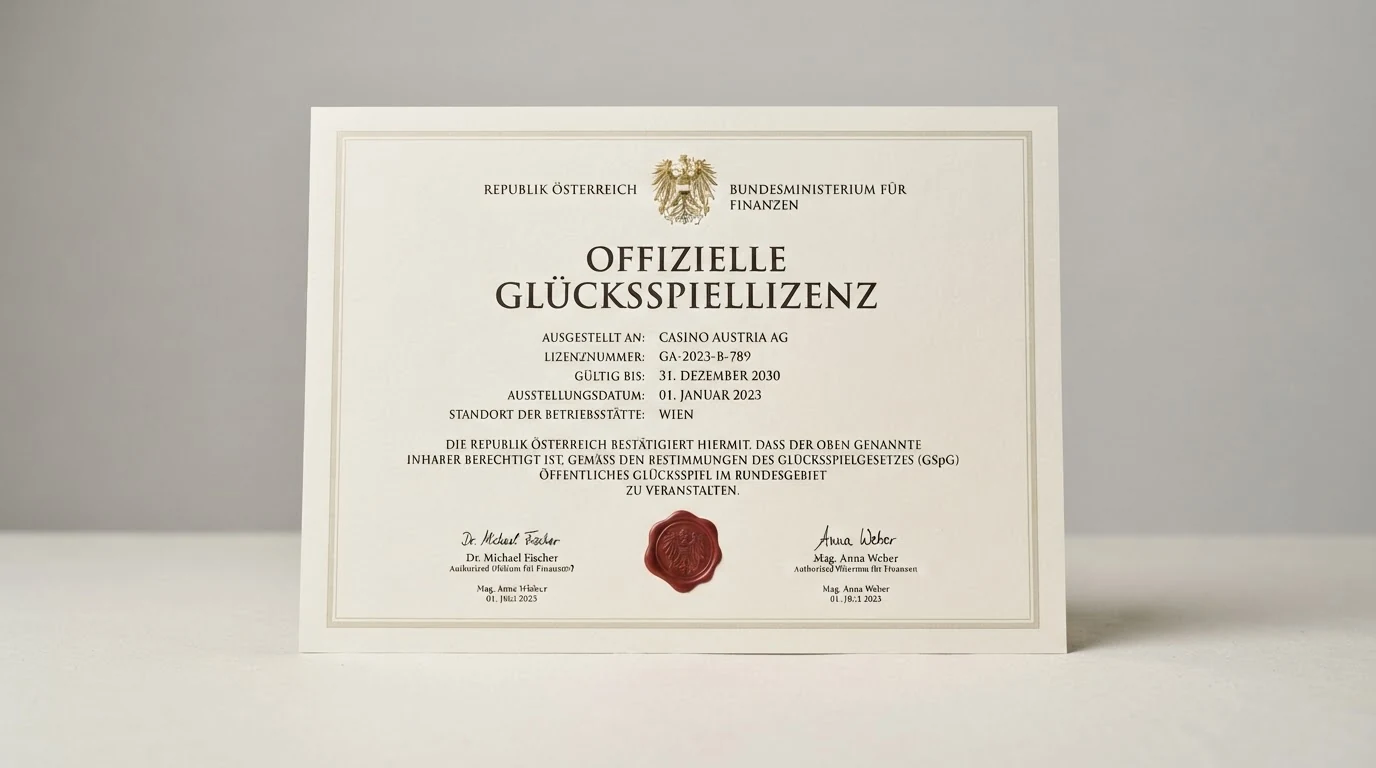 Das offizielle BMF-Logo neben einem Auszug aus dem Glücksspielgesetz und dem win2day-Konzessionshinweis