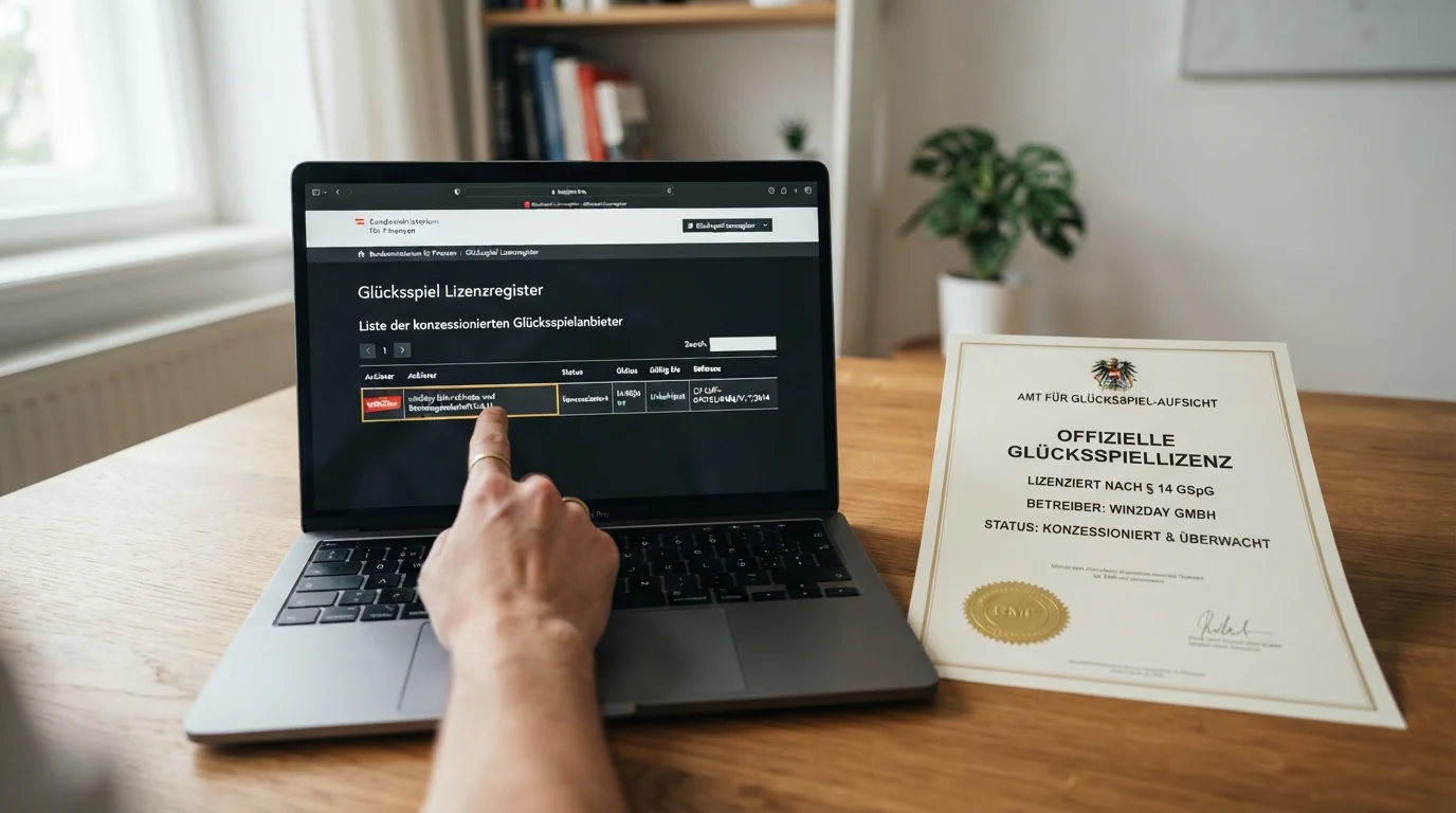 Offizielle Webseite des Bundesministeriums für Finanzen mit dem Glücksspiel-Konzessionsverzeichnis