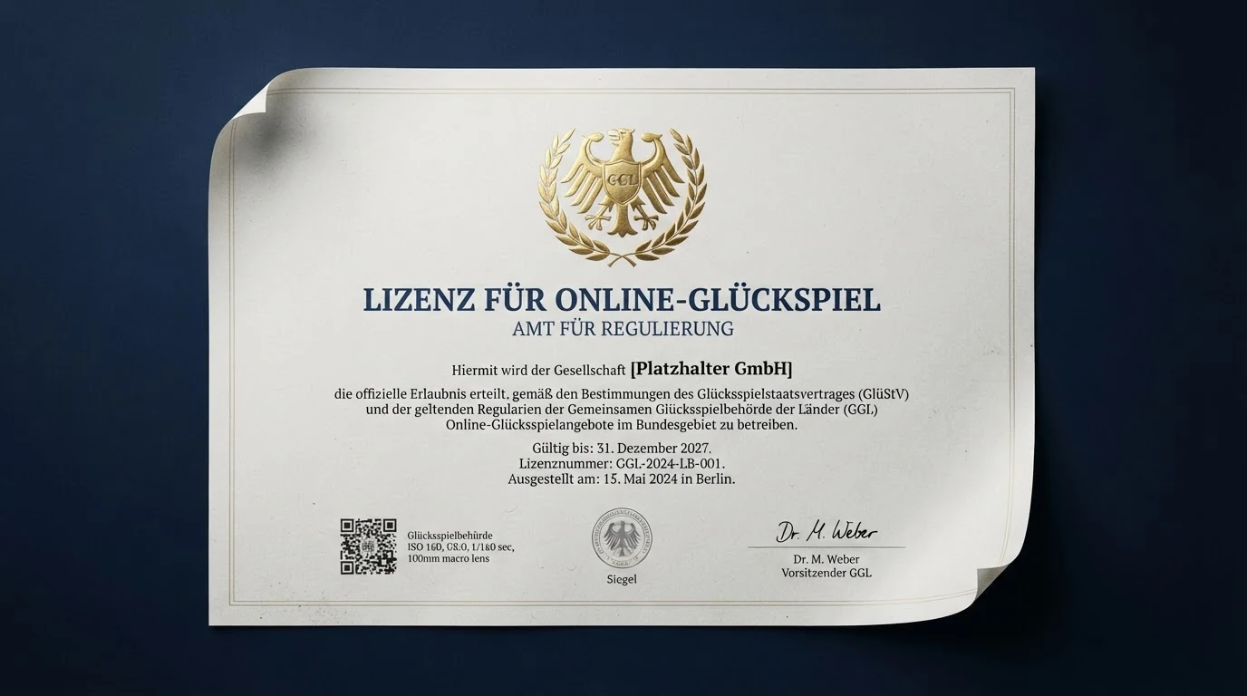 Offizielles Dokument zur Glücksspielkonzession mit Siegel des Bundesministeriums für Finanzen