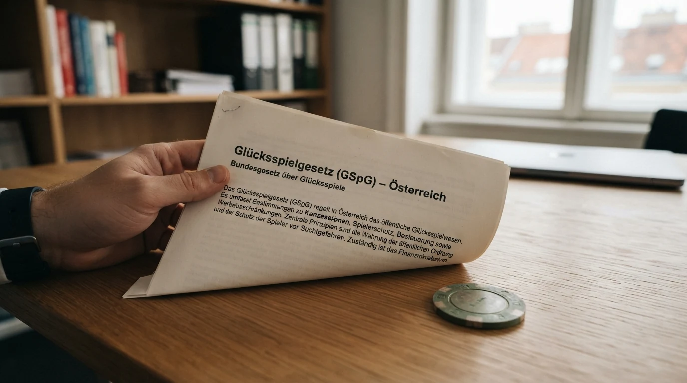 Screenshot des BMF-Glücksspiel-Informationsportals oder des konsolidierten GSpG-Textes mit hervorgehobenem Konzessionsparagrafen