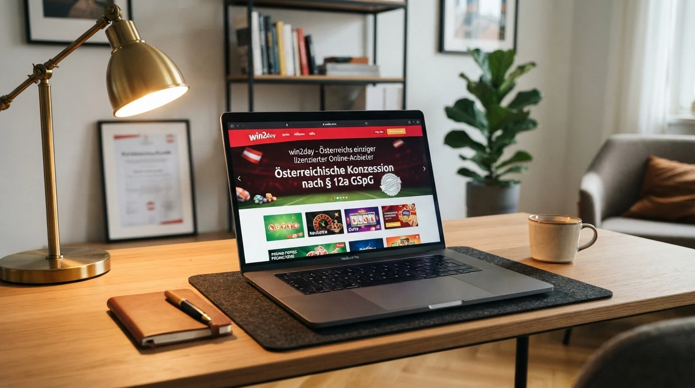 Offizielle Webseite eines lizenzierten österreichischen Online-Casinos mit Hinweis auf die Glücksspielkonzession