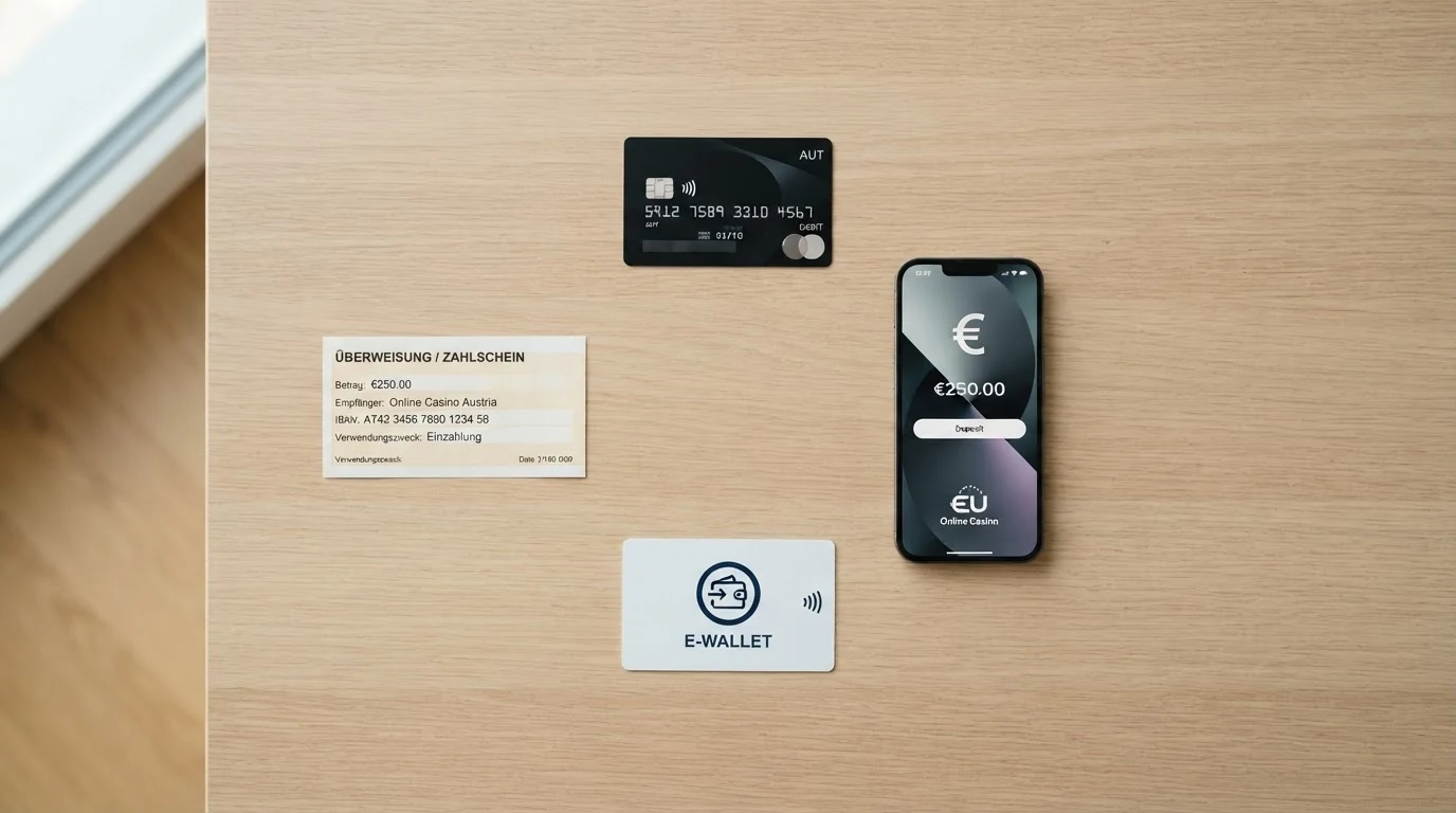 Symbole für Banküberweisung, E-Wallet, Kreditkarte und Kryptowährung mit einer Zeitleiste von „Minuten“ bis „Tage“
